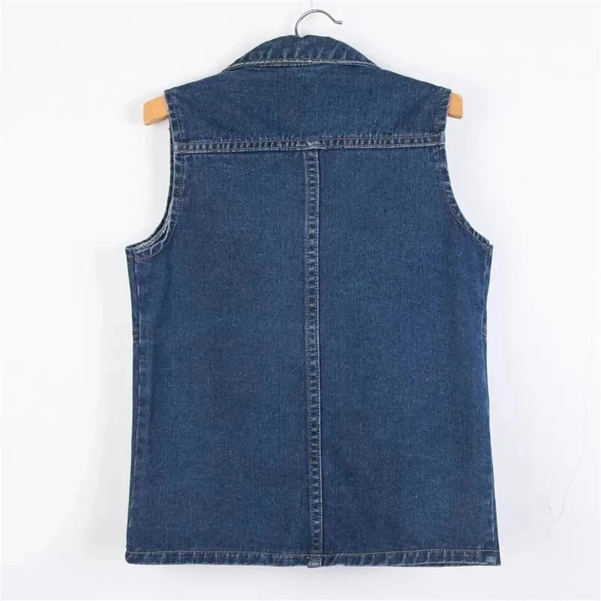 Mid-Length Denim Vest For Women, Slim Fit, Casual Sleeveless Vest, Denim Jacket Top