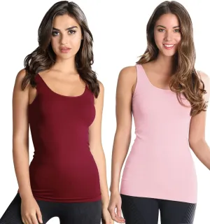NIKIBIKI Women Seamless Wide Strap Basic Tank Top, Made in U.S.A, One Size