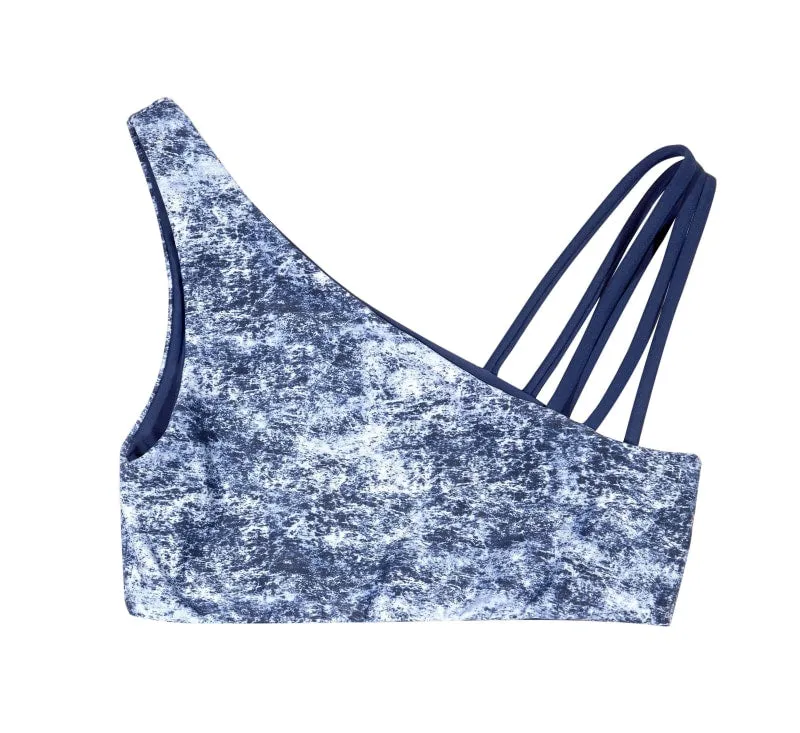 Nikki Reversible Bikini Crop Top (Denim/Navy)