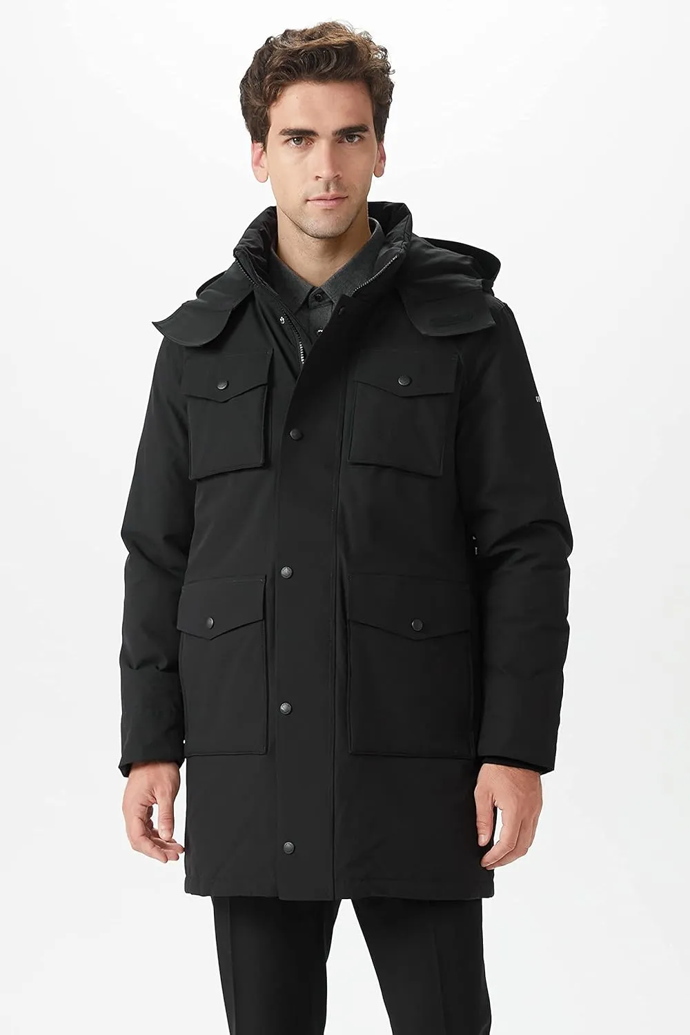 Orolay Men's Windproof Down Coat Hooded Winter Parka Thicken Jacket with Multi-Pockets