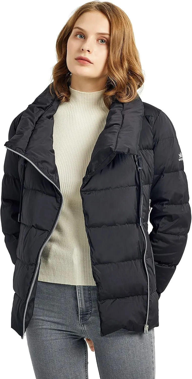 Orolay Women's Short Puffer Down Coat Stand Collar Winter Jacket with Full-Zip