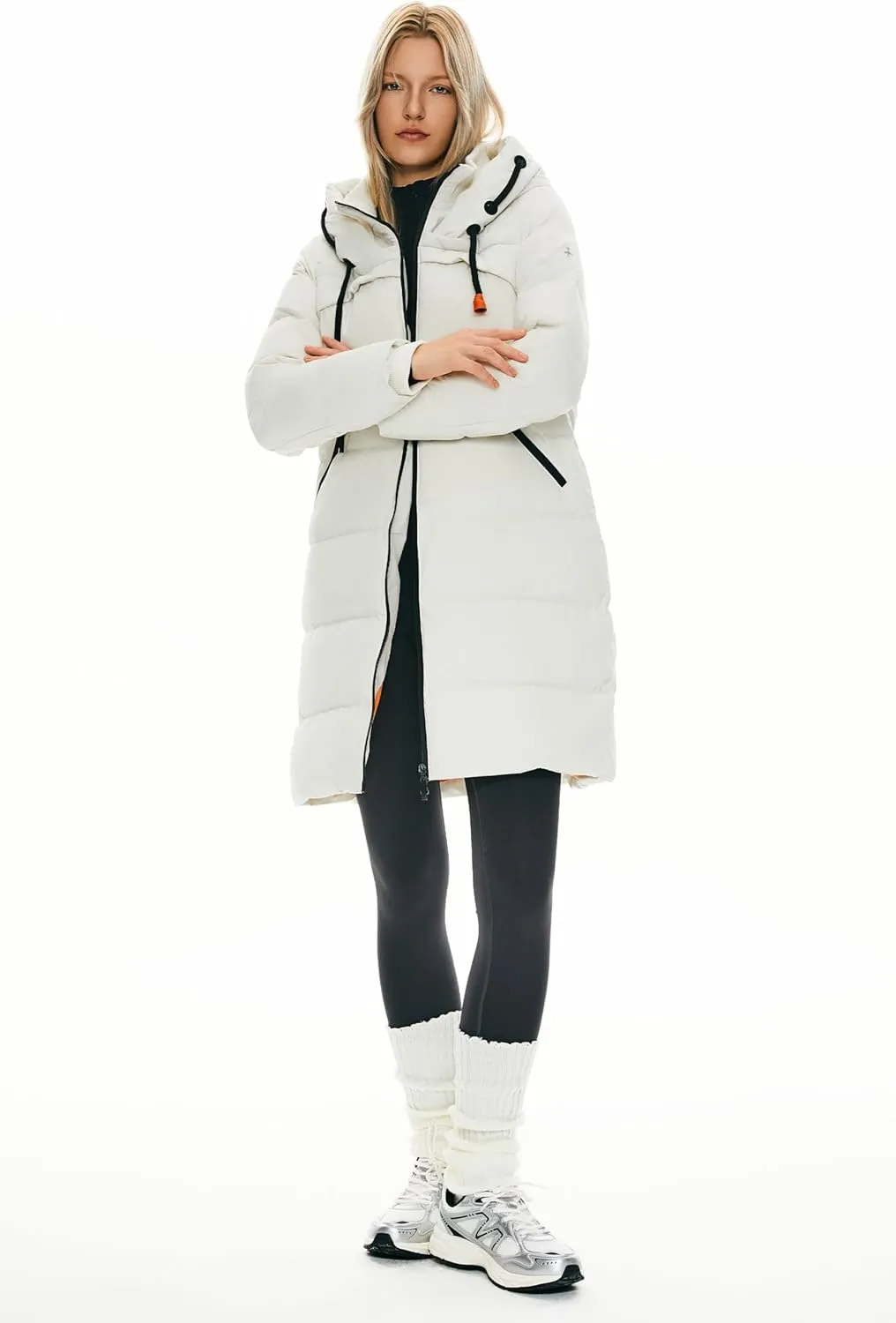 Orolay Women's Thickened Winter Down Coat Hooded Puffer Long Jacket with Pocket