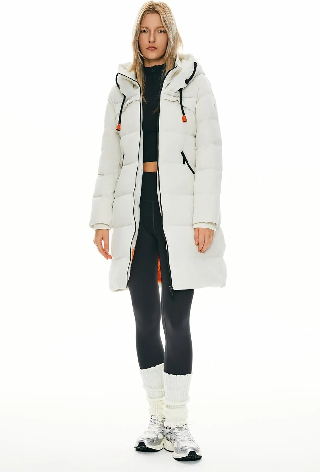 Orolay Women's Thickened Winter Down Coat Hooded Puffer Long Jacket with Pocket