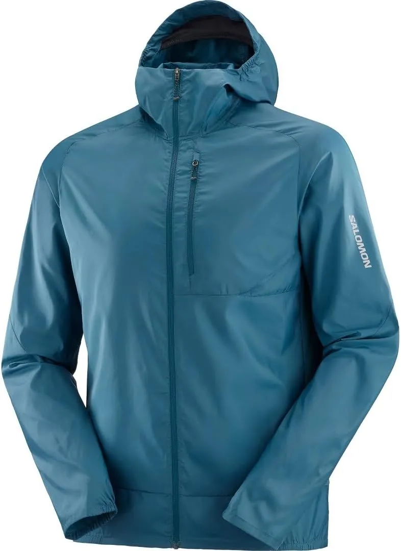 Salomon Mens Bonatti Cross Wind, Reflective Windproof Hooded Zip-Up Jacket