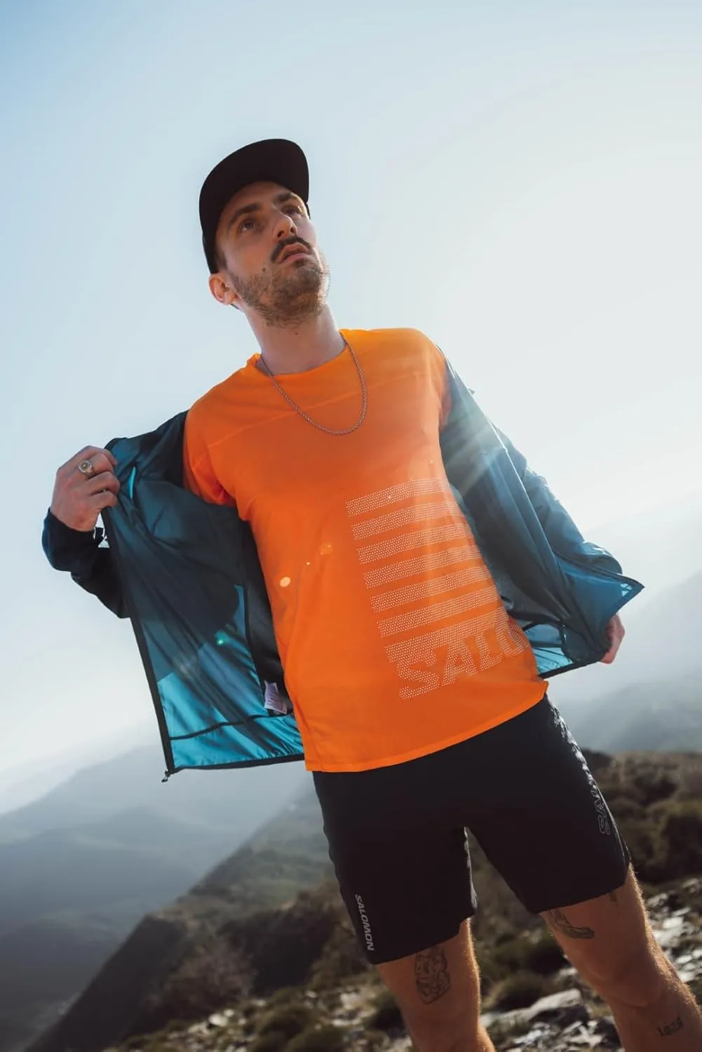 Salomon Mens Bonatti Cross Wind, Reflective Windproof Hooded Zip-Up Jacket