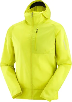Salomon Mens Bonatti Cross Wind, Reflective Windproof Hooded Zip-Up Jacket