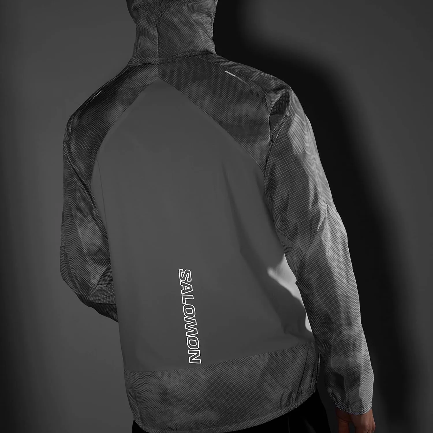 Salomon Mens Bonatti Cross Wind, Reflective Windproof Hooded Zip-Up Jacket