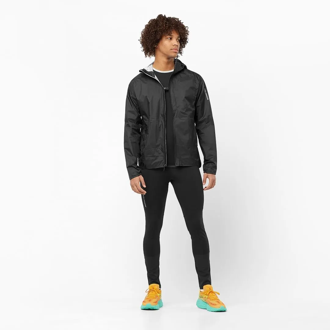 Salomon Mens Bonatti Cross Wind, Reflective Windproof Hooded Zip-Up Jacket