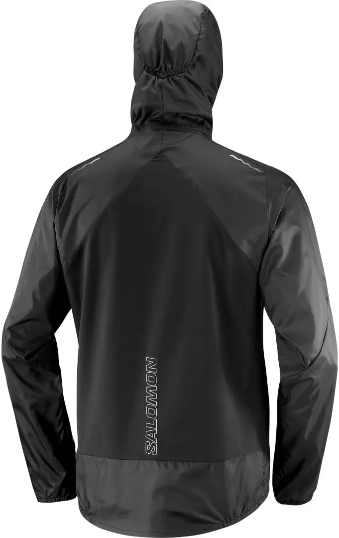 Salomon Mens Bonatti Cross Wind, Reflective Windproof Hooded Zip-Up Jacket