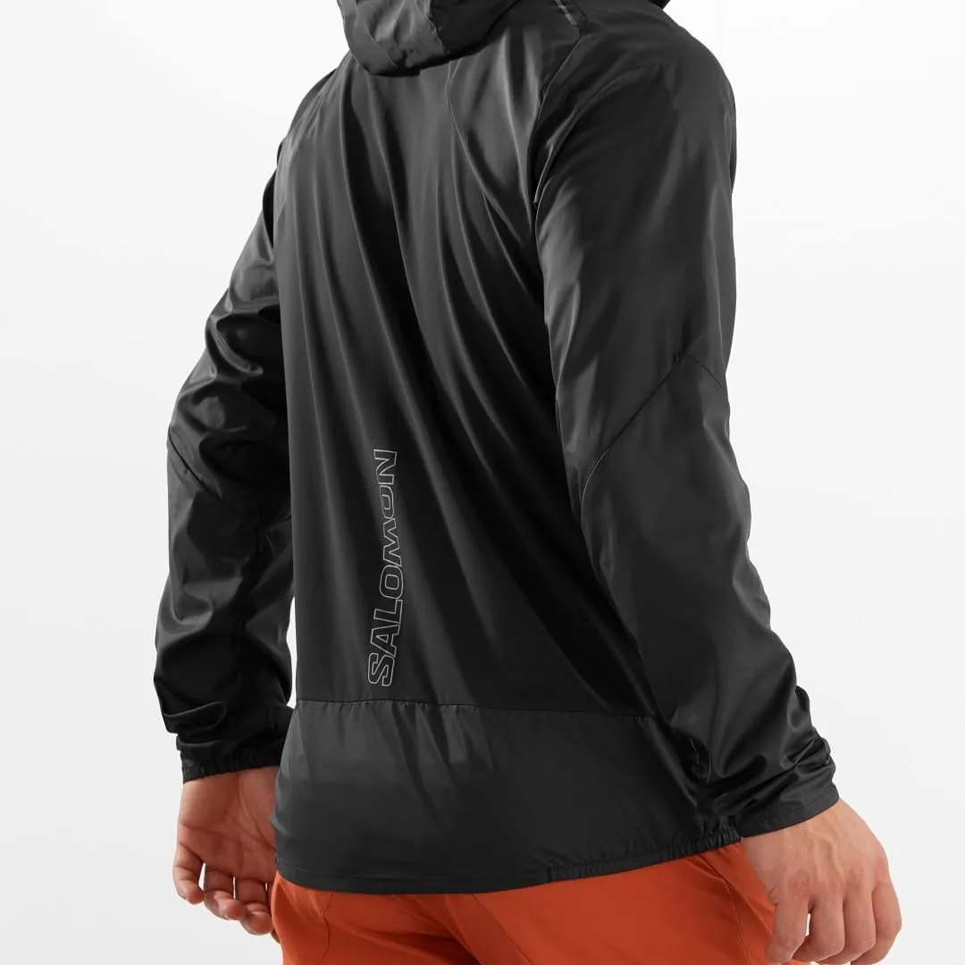 Salomon Mens Bonatti Cross Wind, Reflective Windproof Hooded Zip-Up Jacket
