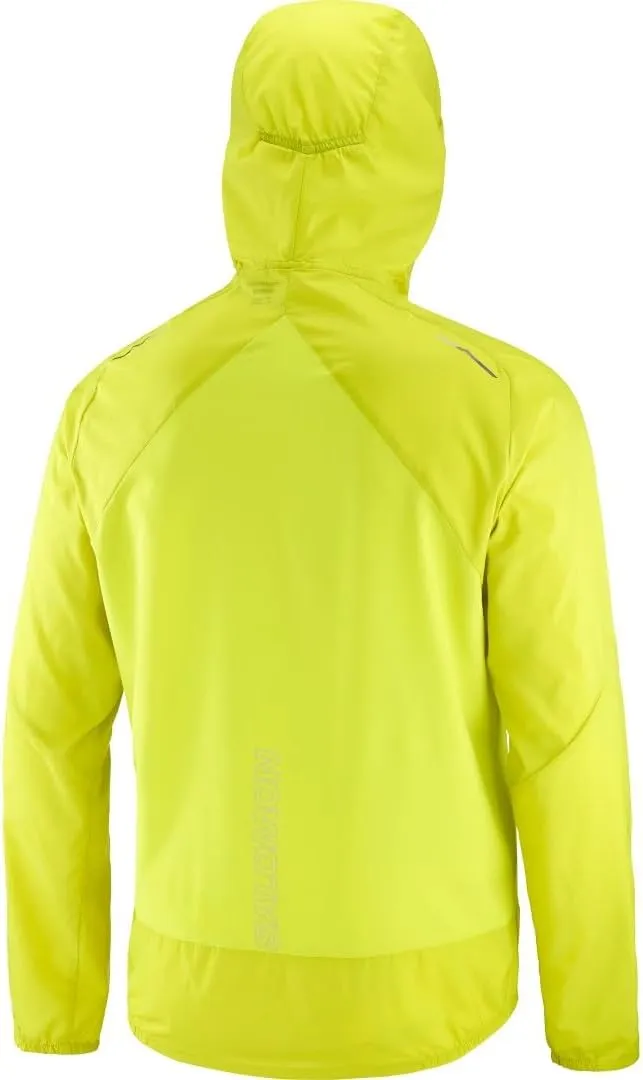 Salomon Mens Bonatti Cross Wind, Reflective Windproof Hooded Zip-Up Jacket