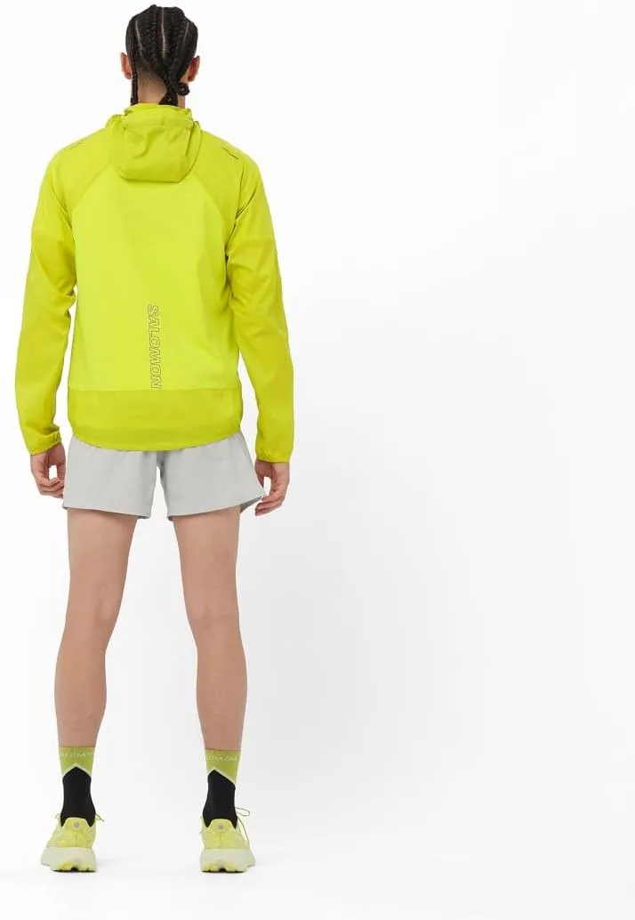 Salomon Mens Bonatti Cross Wind, Reflective Windproof Hooded Zip-Up Jacket