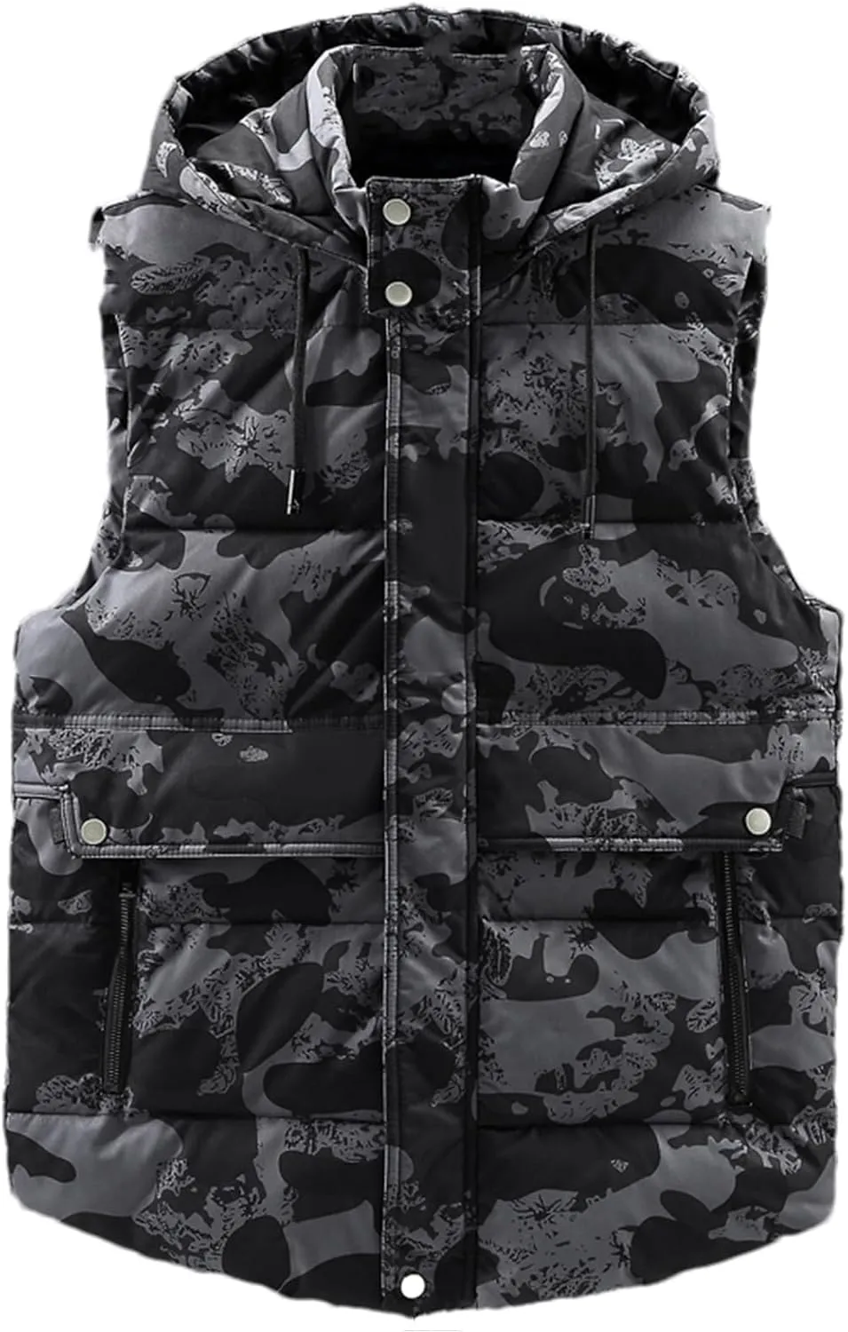 SaoBiiu Autumn Winter Men Vest Hooded Cotton Padded Sleeveless Jackets Warm Zipper Waistcoat