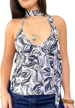 Sexy Backless Tops for Women Y2K Polka Dot Print Deep V Neck Halter Tie Back Camisole Spaghetti Strap Going Out Tops