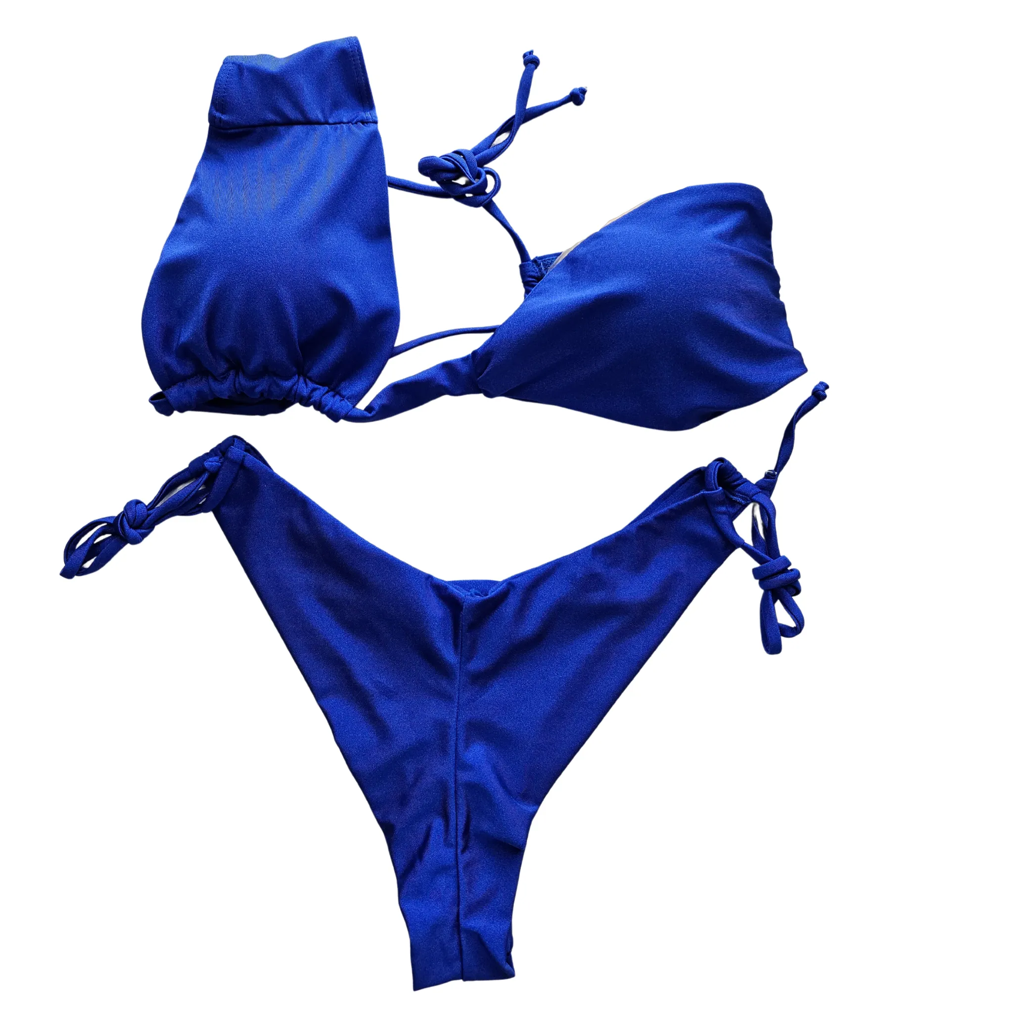 Shiny One Shoulder  Two-Piece Bikini Set