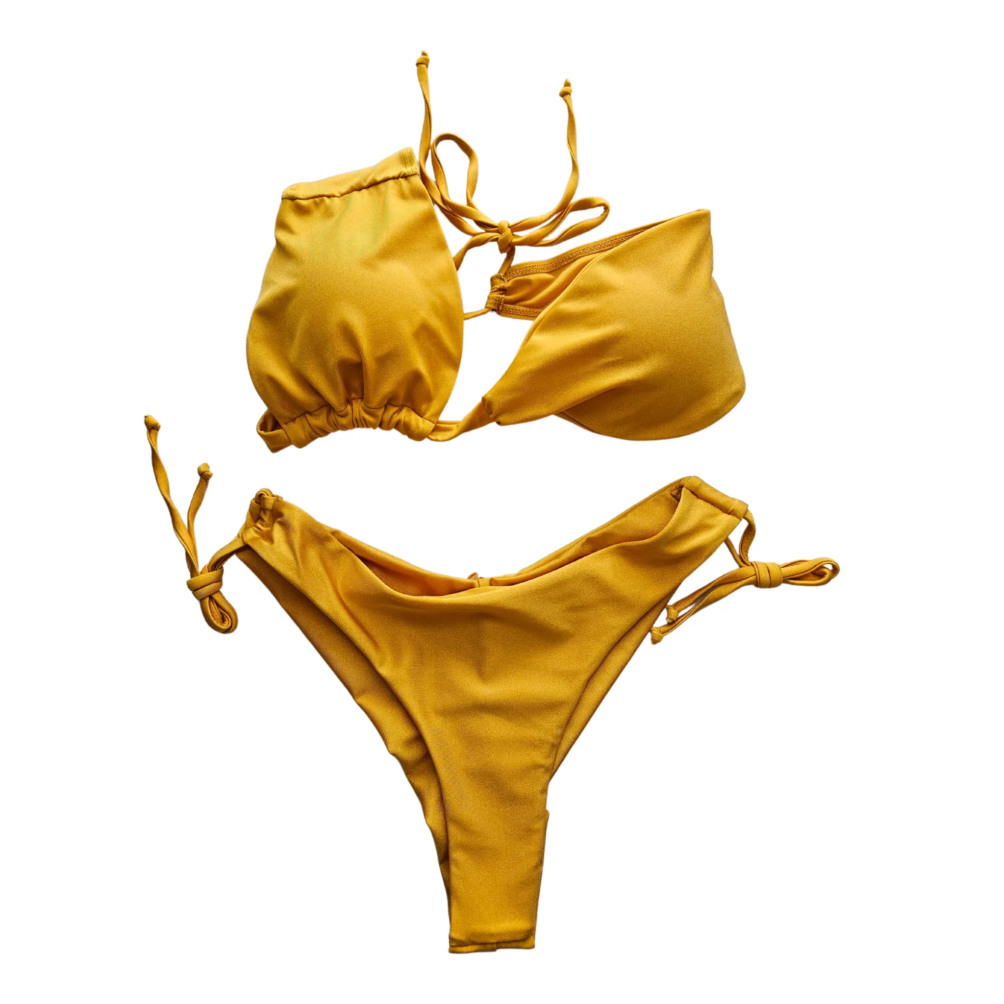 Shiny One Shoulder  Two-Piece Bikini Set