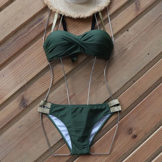 ShinyPush Up Bikinis Set
