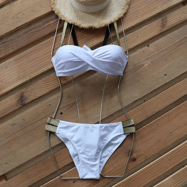 ShinyPush Up Bikinis Set