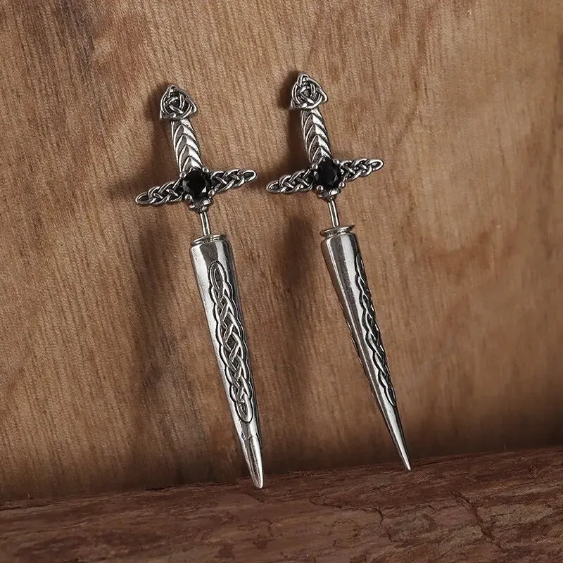 Silver Geometric Punk Rock Stud Earrings – Unisex Copper Jewelry for Parties, Festivals, and Everyday Flair