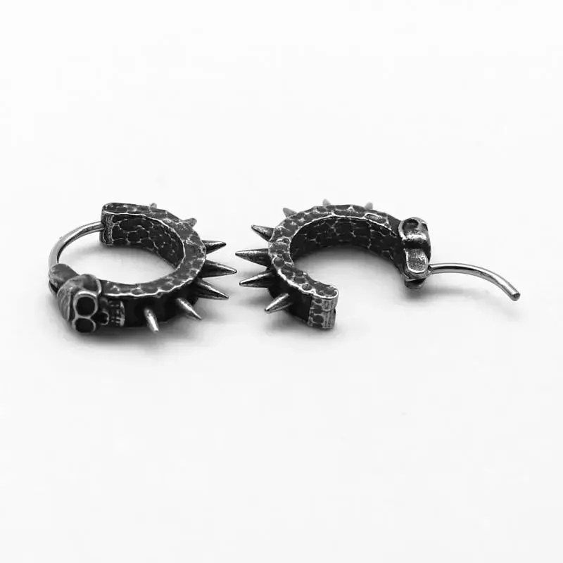 Silver Geometric Punk Rock Stud Earrings – Unisex Copper Jewelry for Parties, Festivals, and Everyday Flair