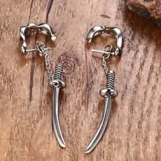 Silver Geometric Punk Rock Stud Earrings – Unisex Copper Jewelry for Parties, Festivals, and Everyday Flair