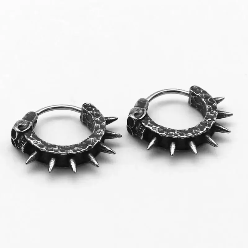Silver Geometric Punk Rock Stud Earrings – Unisex Copper Jewelry for Parties, Festivals, and Everyday Flair