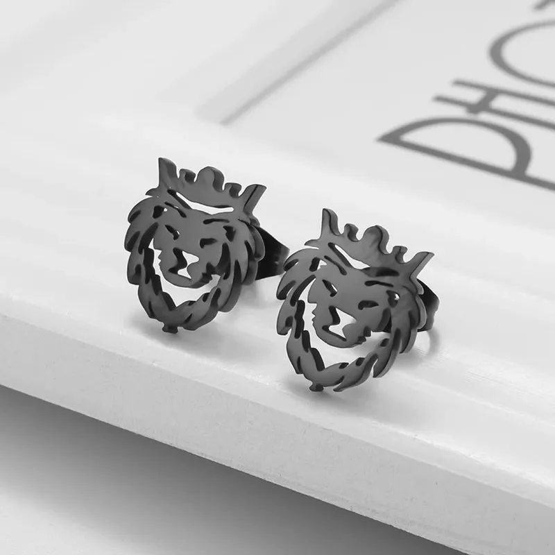 Silver Geometric Punk Rock Stud Earrings – Unisex Copper Jewelry for Parties, Festivals, and Everyday Flair