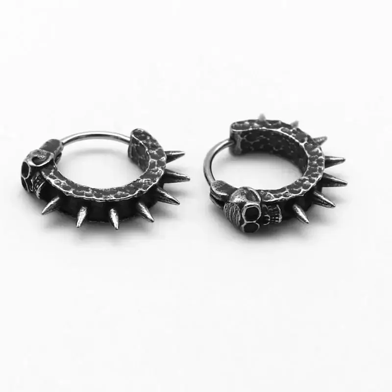 Silver Geometric Punk Rock Stud Earrings – Unisex Copper Jewelry for Parties, Festivals, and Everyday Flair
