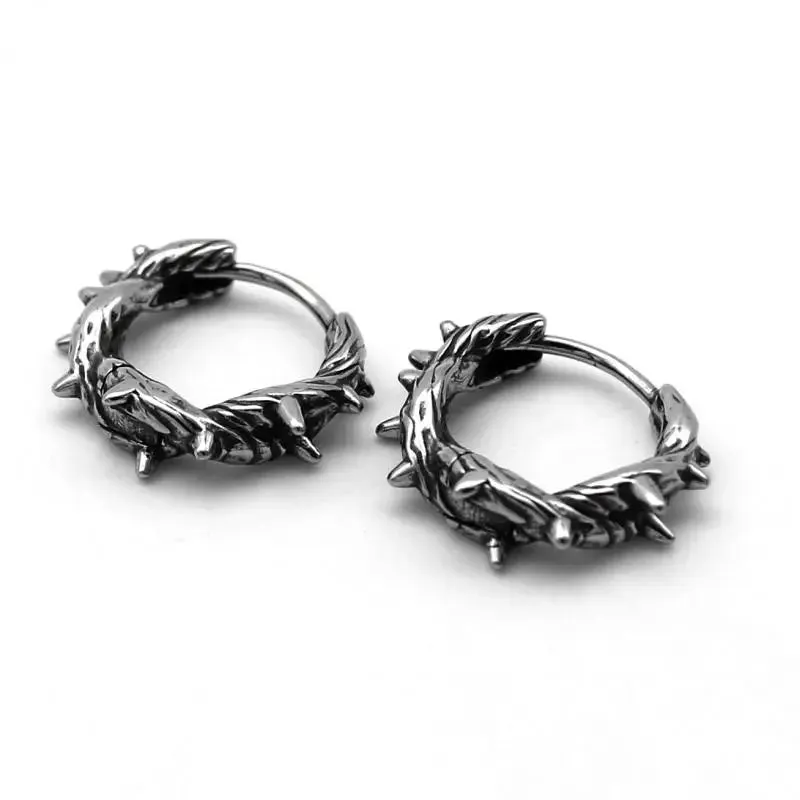 Silver Geometric Punk Rock Stud Earrings – Unisex Copper Jewelry for Parties, Festivals, and Everyday Flair
