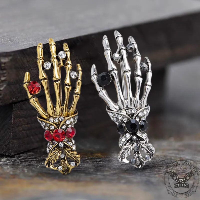 Skeleton Hand Alloy Skull Brooch