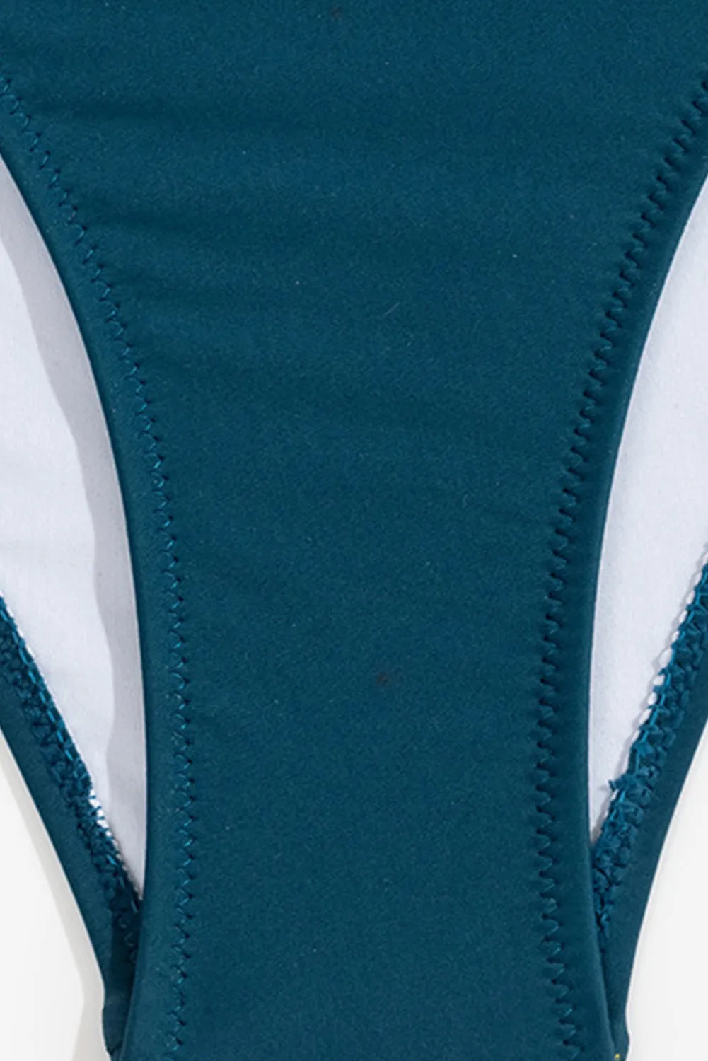 Skobeloff Color Block One Shoulder High Waist Bikini Swimsuit