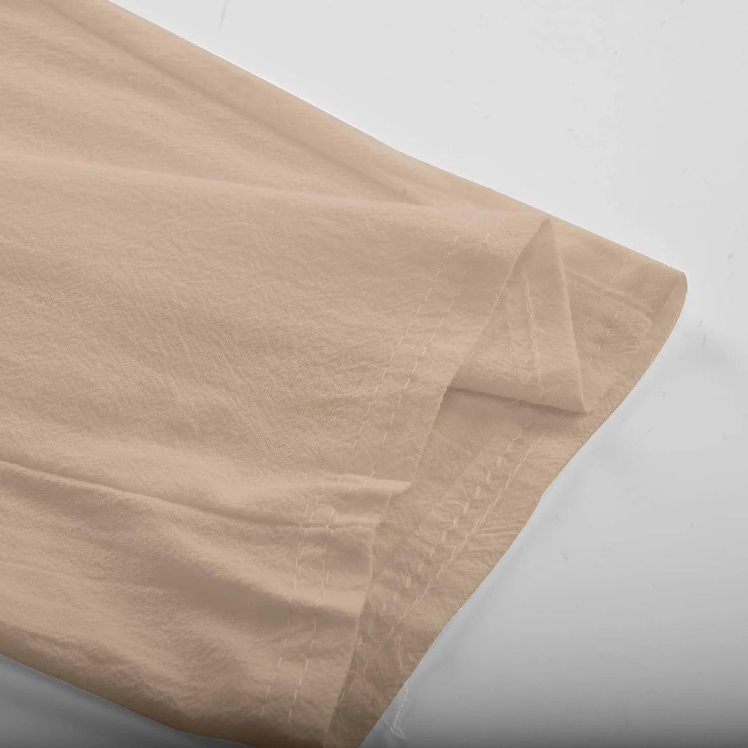 SMIDOW Cotton Linen Cropped Pants for Women Casual Straight Leg Drawstring Elastic Waist Capris Loose Lounge Trousers