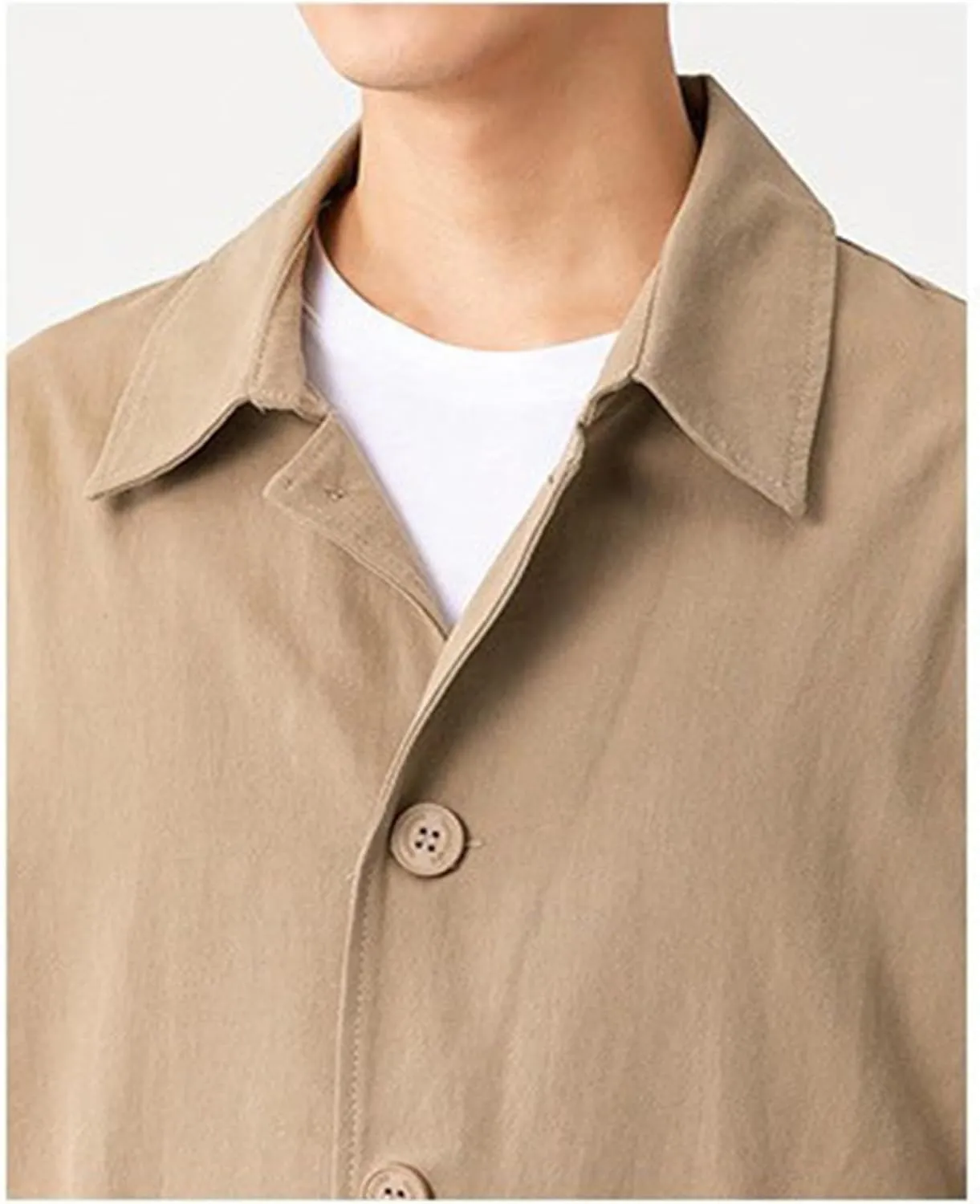 SOMTHRON Men's Trench Coat Slim Fit Single Breasted Casual Long Jacket Lightweight Lapel Fall Windbreaker Overcoat