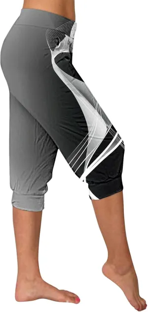 Sparkly Capris for Women High Rise Sequin Sports Athletic Pants Trending Party Cropped Trouser Cute Capri