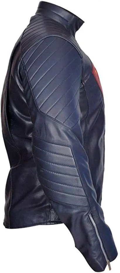 SpazeUp Motorcycle Jacket Mens - Red Black Faux Leather Jackets for Men - Super Costume Collection