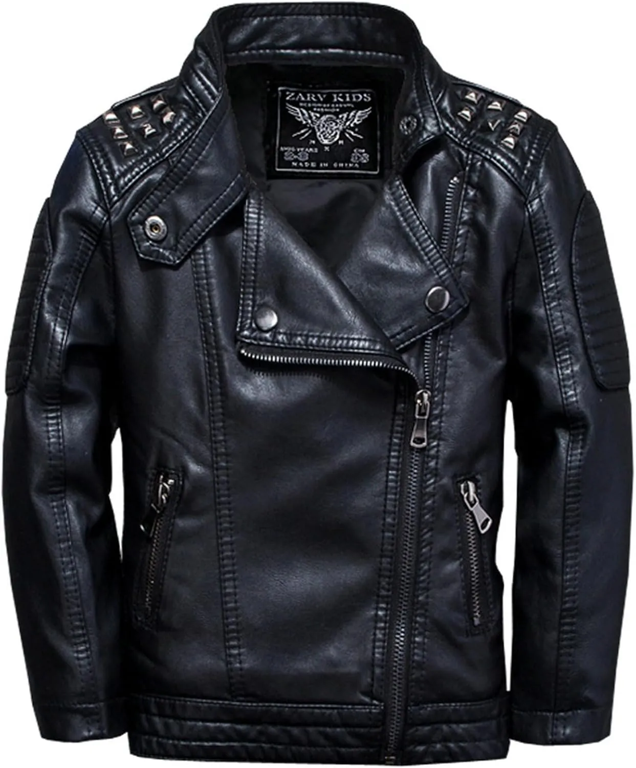 SywzX&xfybz Boys Leather Jackets Studded Fashion Girls Motorcycle Kids Jacket