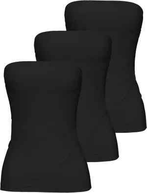 TAIPOVE Women's Tube Top Cotton Strapless Camisole Crop Length Sexy Cute Summer Shirts 3 Packs