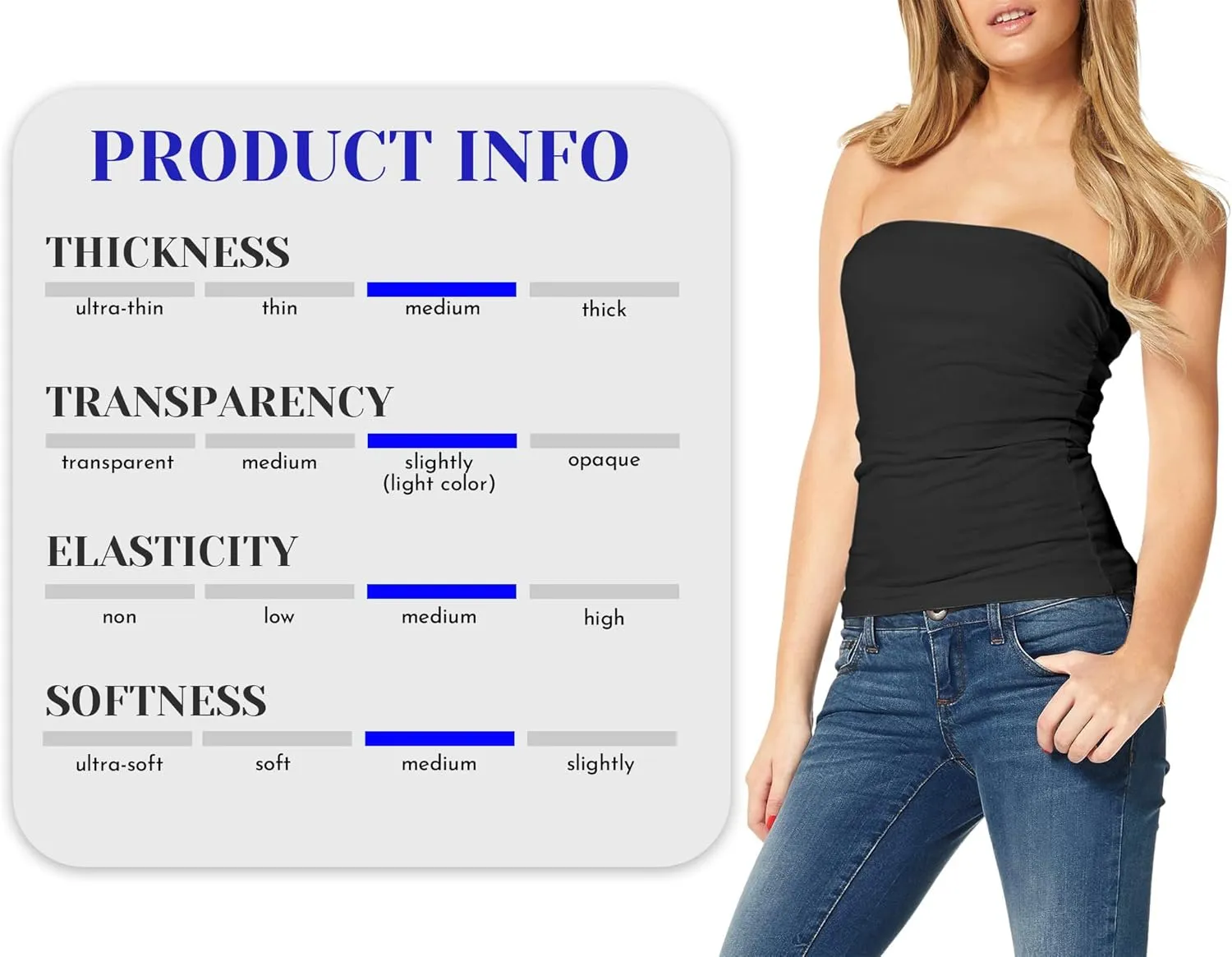 TAIPOVE Women's Tube Top Cotton Strapless Camisole Crop Length Sexy Cute Summer Shirts 3 Packs