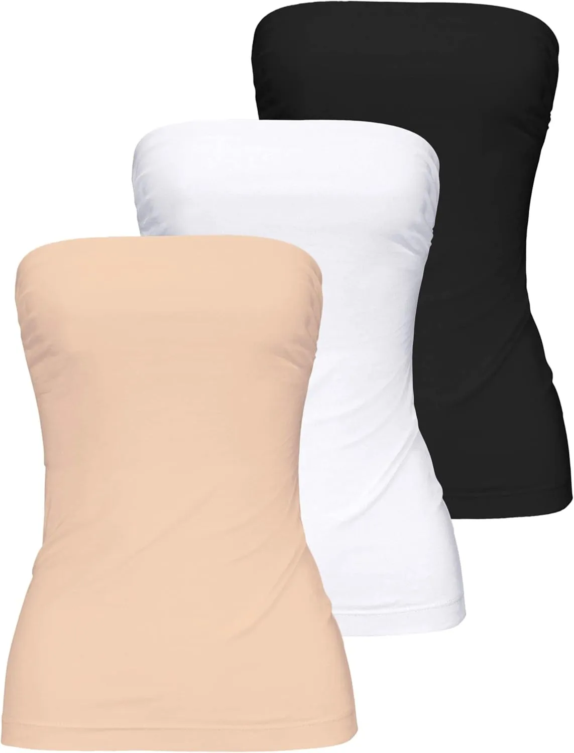 TAIPOVE Women's Tube Top Cotton Strapless Camisole Crop Length Sexy Cute Summer Shirts 3 Packs