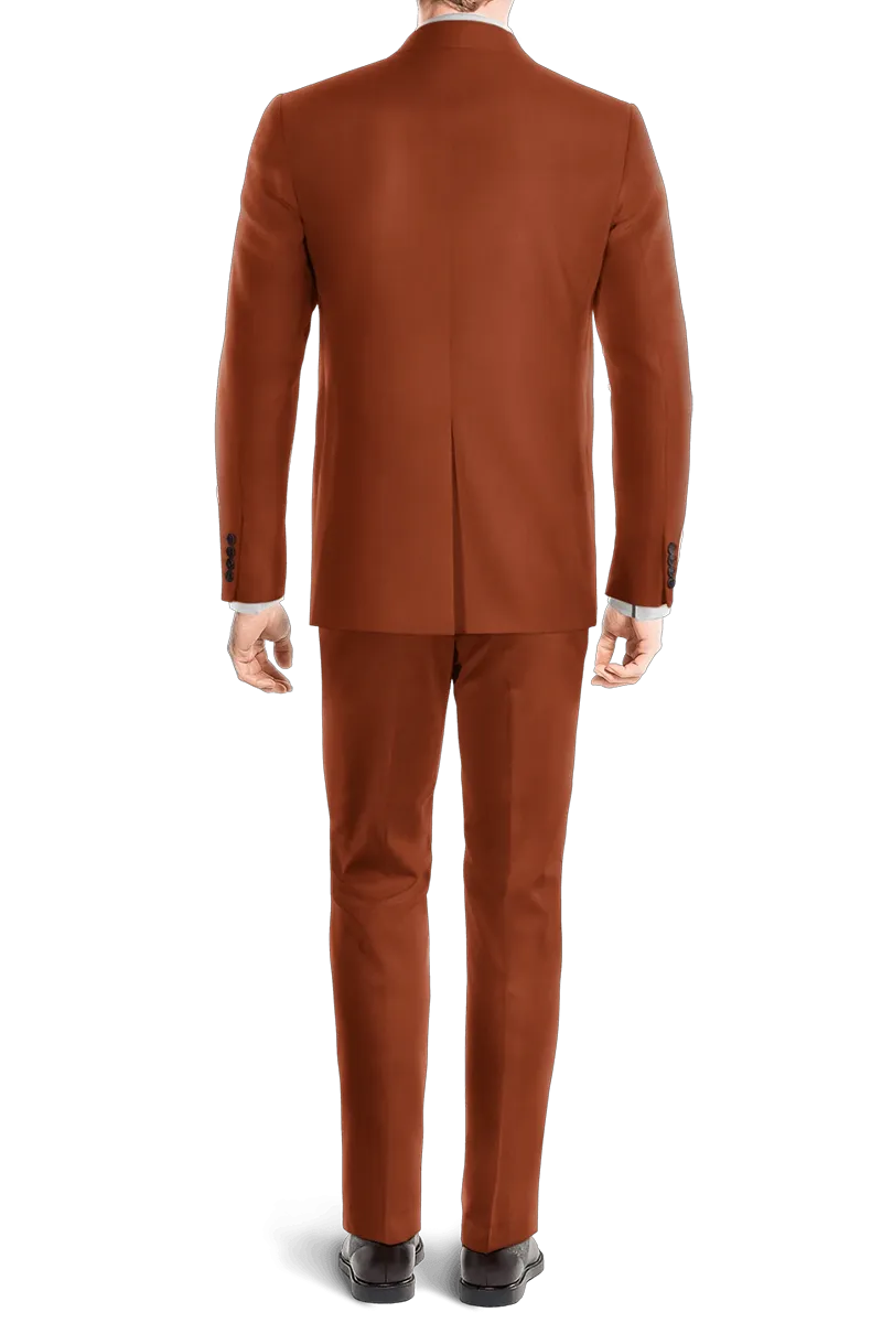 Terracotta Orange Slim fit 3 piece 2-Button Suit