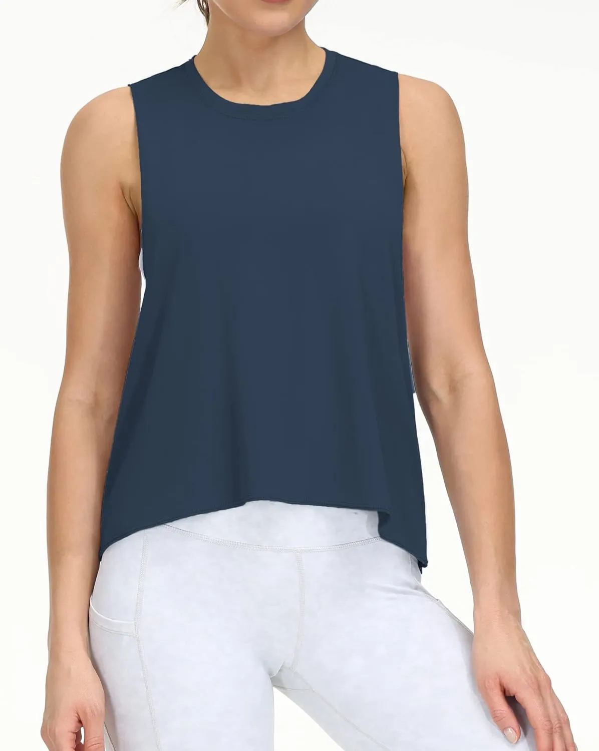 THE GYM PEOPLE Women's Open Cross Back Workout Tank Tops Loose Fit Sleeveless Yoga Running Shirts