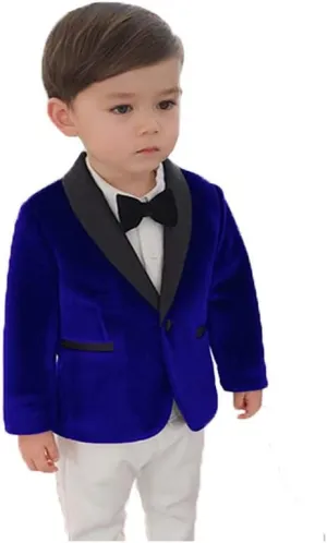 Toddler Boy Formal Suit Jacket Outfit Christmas Velvet Blazer Sports Coat for Kids Birthday Party JTZ019