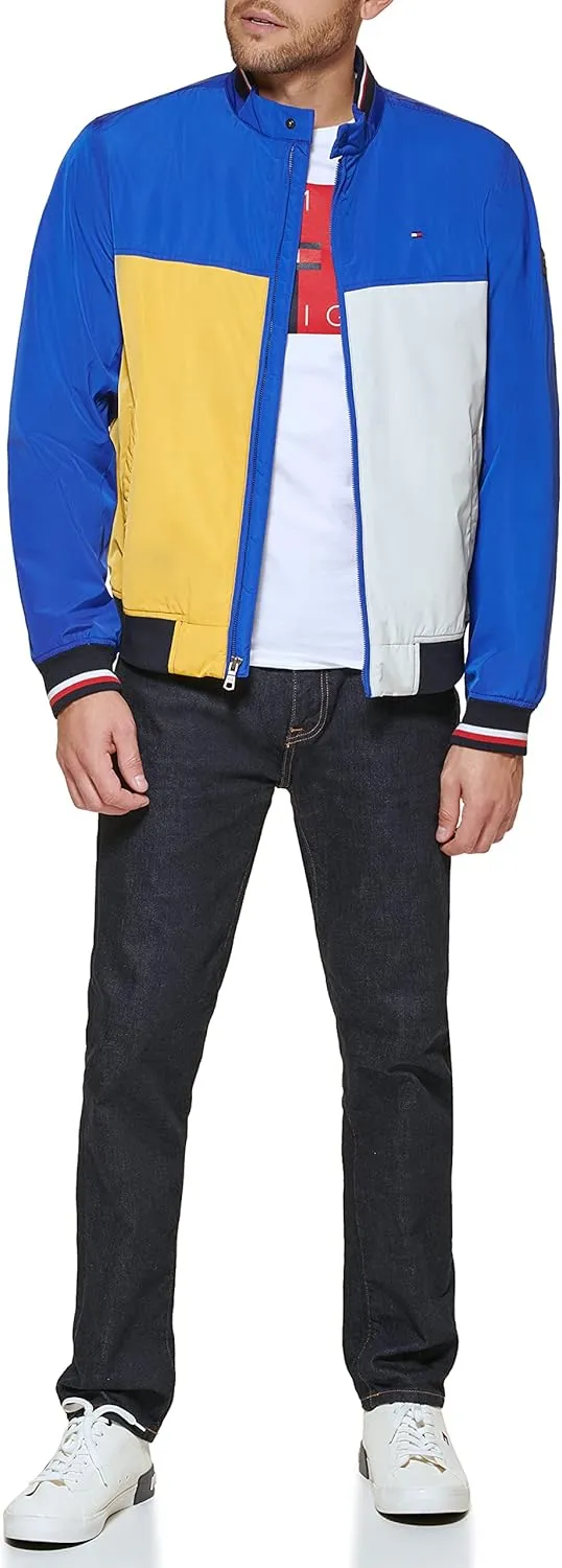 Tommy Hilfiger Mens Lightweight Varsity Rib Knit Bomber Jacket