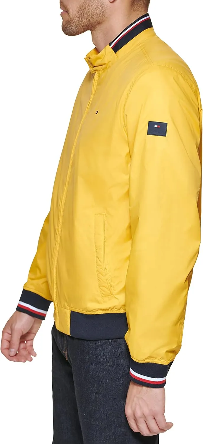 Tommy Hilfiger Mens Lightweight Varsity Rib Knit Bomber Jacket