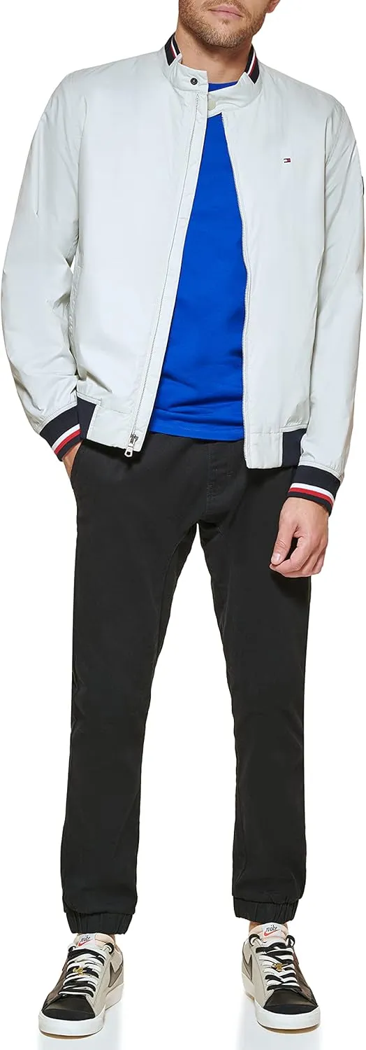 Tommy Hilfiger Mens Lightweight Varsity Rib Knit Bomber Jacket