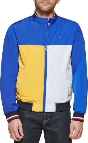 Tommy Hilfiger Mens Lightweight Varsity Rib Knit Bomber Jacket