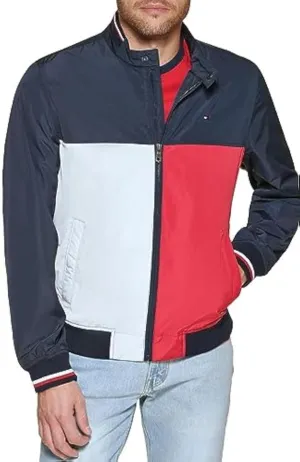 Tommy Hilfiger Mens Lightweight Varsity Rib Knit Bomber Jacket