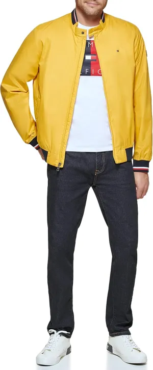 Tommy Hilfiger Mens Lightweight Varsity Rib Knit Bomber Jacket