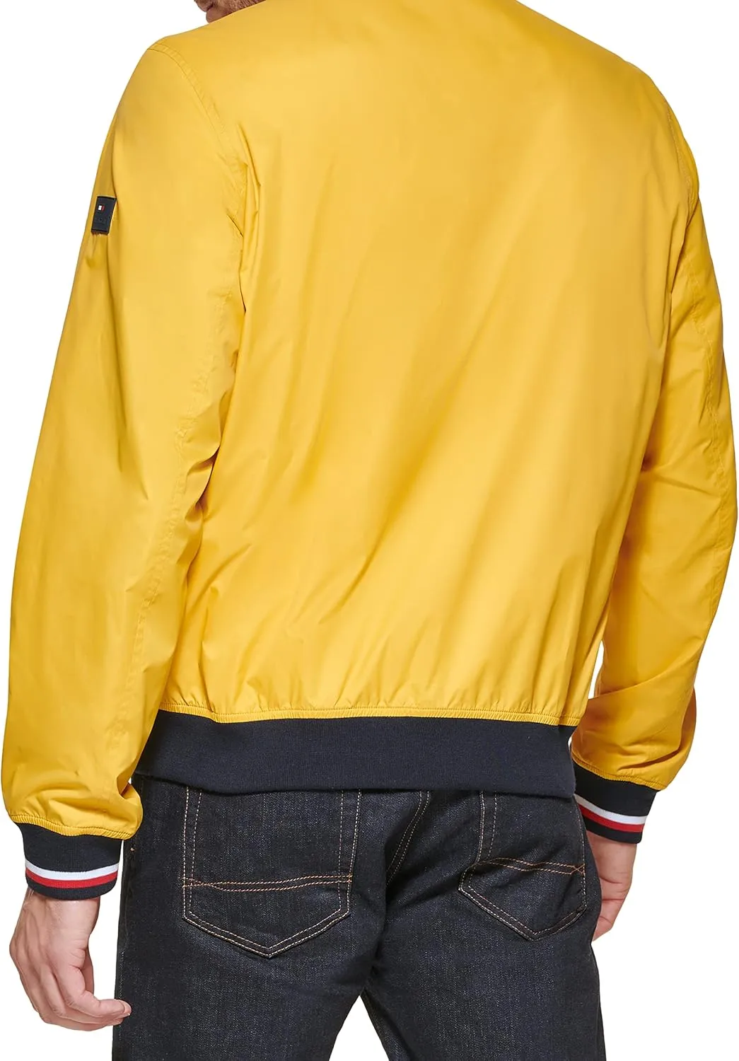 Tommy Hilfiger Mens Lightweight Varsity Rib Knit Bomber Jacket