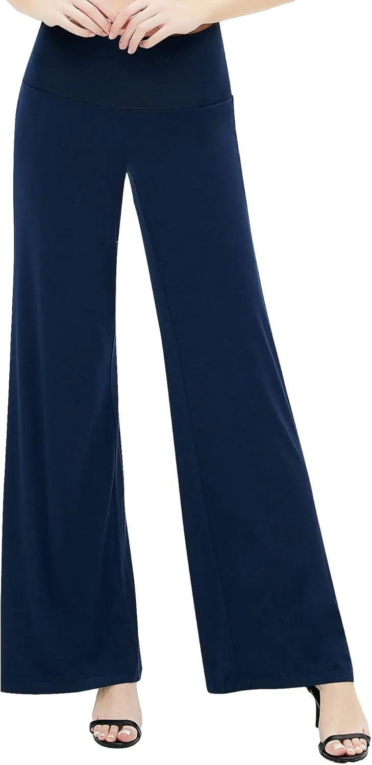 Urban CoCo Women's Dress Pants Solid Wide Leg Casual Sport Trousers Straight Leg High Waist Stretch Pants